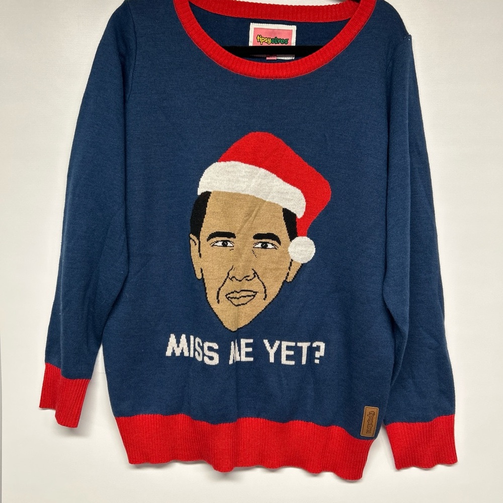 Tipsy Elves Blue and Red Crewneck Sweater